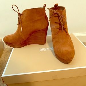 Michael Kors Pierce Lace Up Suede Wedge